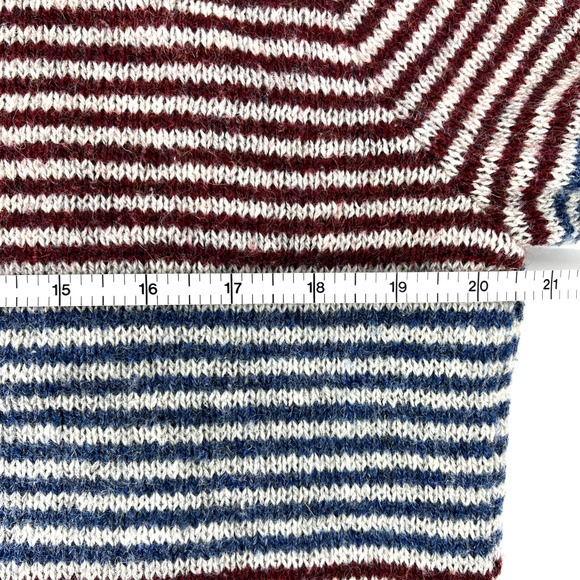 Vintage 80s Winona Knits Wool Blend Striped Sweater L - USA - Picture 3 of 7